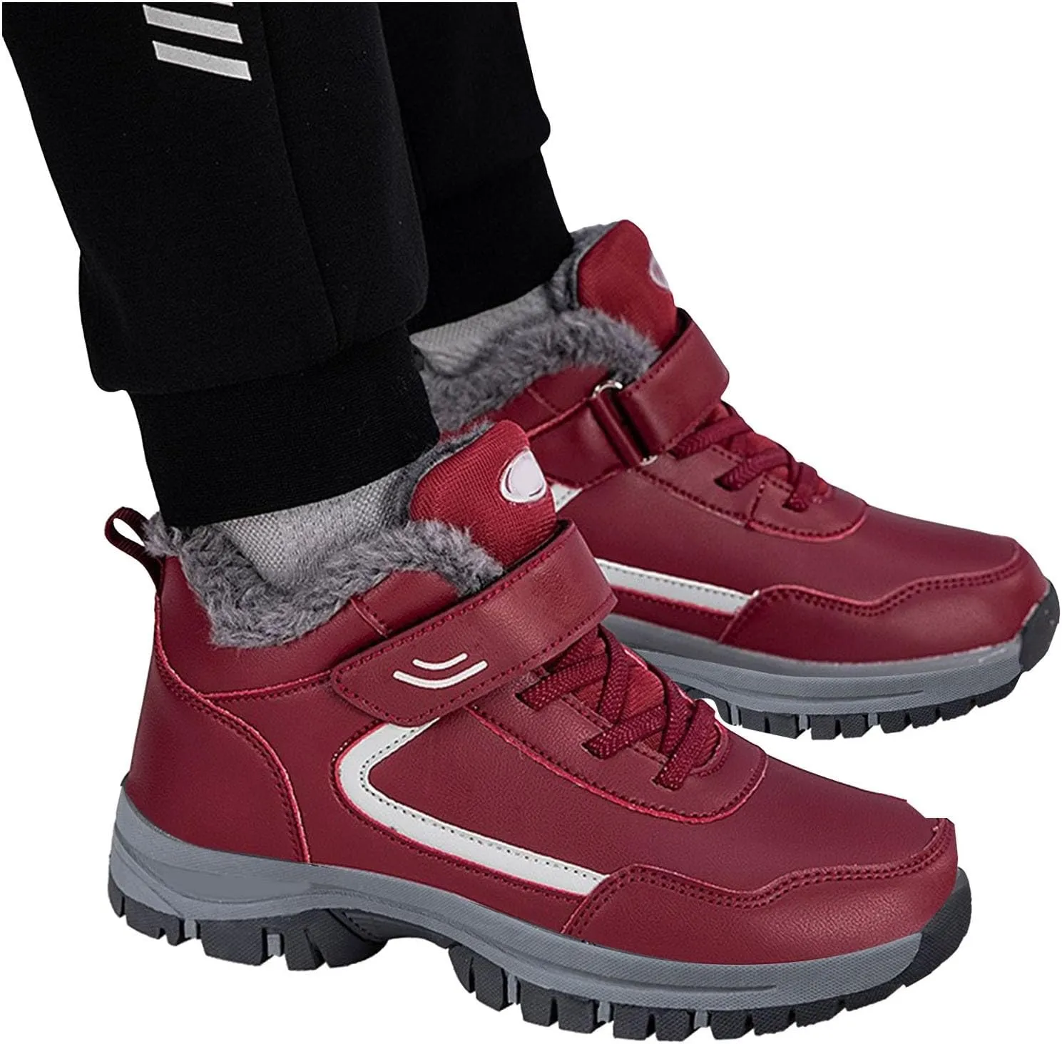 Women's Winter Ankle Boots Plus Velvet Warm Snow Boots Water Proof Insulated Boots Fashion Toddler Snow Boots Size 8
