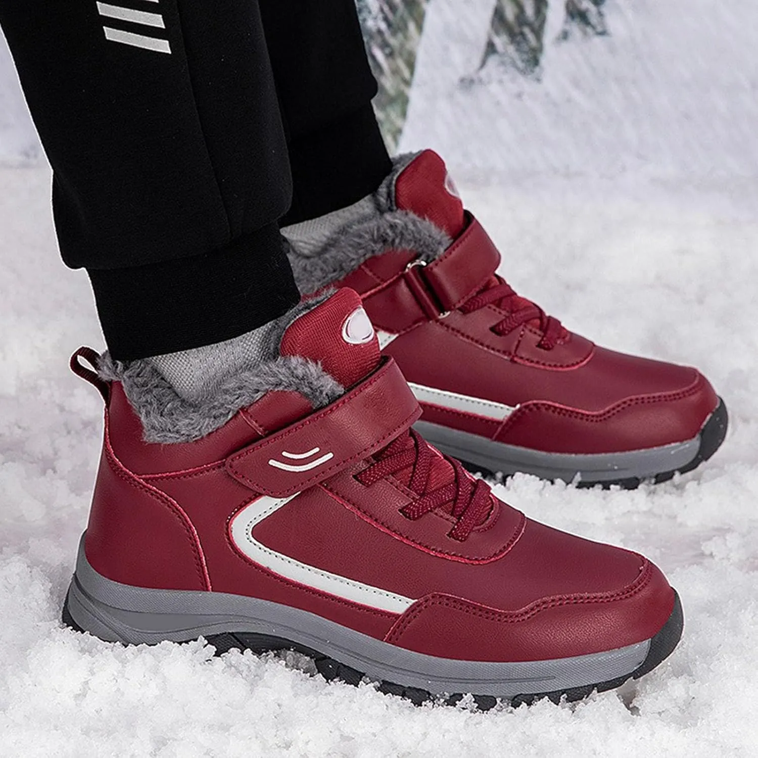 Women's Winter Ankle Boots Plus Velvet Warm Snow Boots Water Proof Insulated Boots Fashion Toddler Snow Boots Size 8