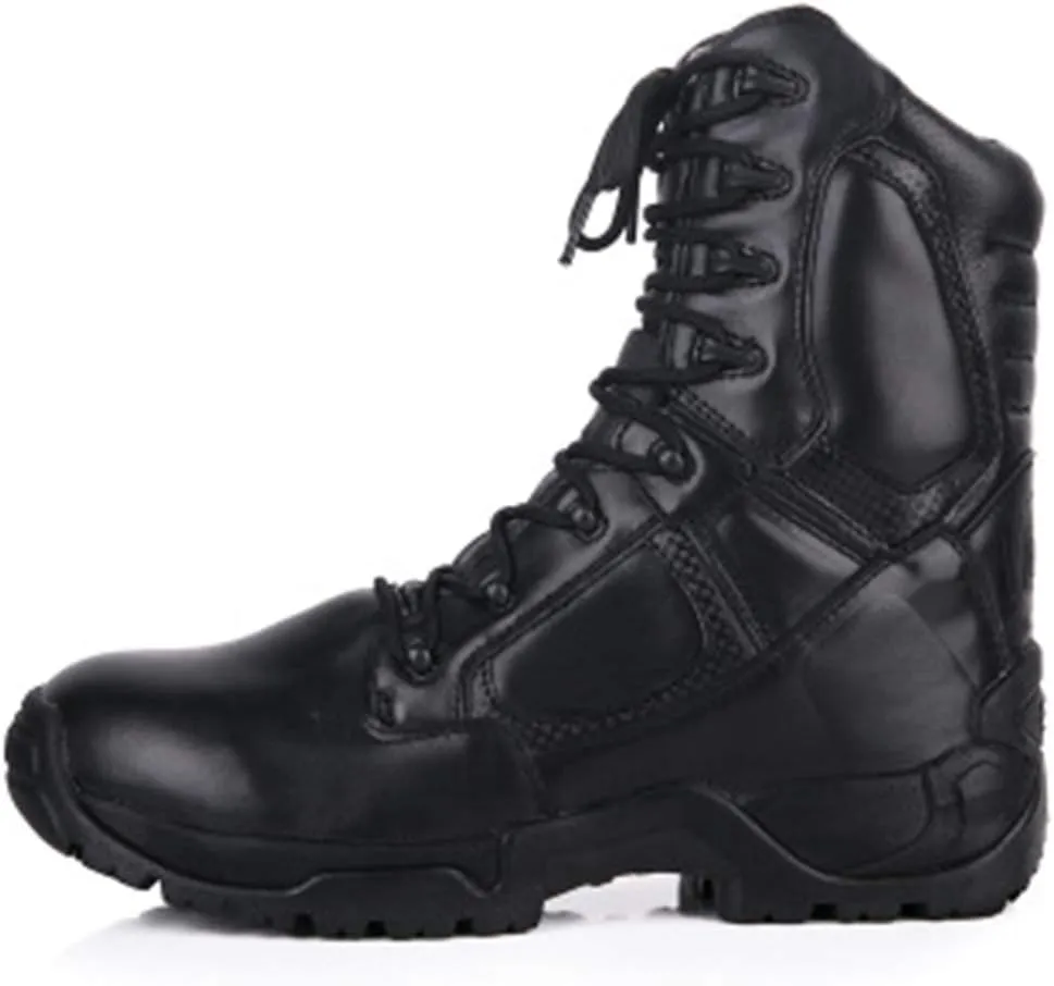 Wygwlg Men's Military Outdoor Combat Boots Lightweight Breathable Tactical Army Training Shoes Durable Safety Work Boots for Camping Hiking Off-Road Black