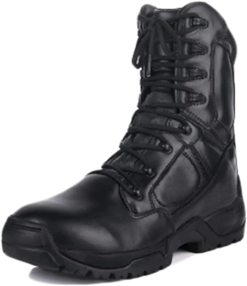 Wygwlg Men's Military Outdoor Combat Boots Lightweight Breathable Tactical Army Training Shoes Durable Safety Work Boots for Camping Hiking Off-Road Black