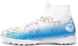 Youth or Adult Women's Soccer Shoes Have Strong Grip, Lightweight and Durable, Medium Width Version, Training Sports Shoes (White, Adult, Women, 6.5, Numeric, US Footwear Size System, Medium)