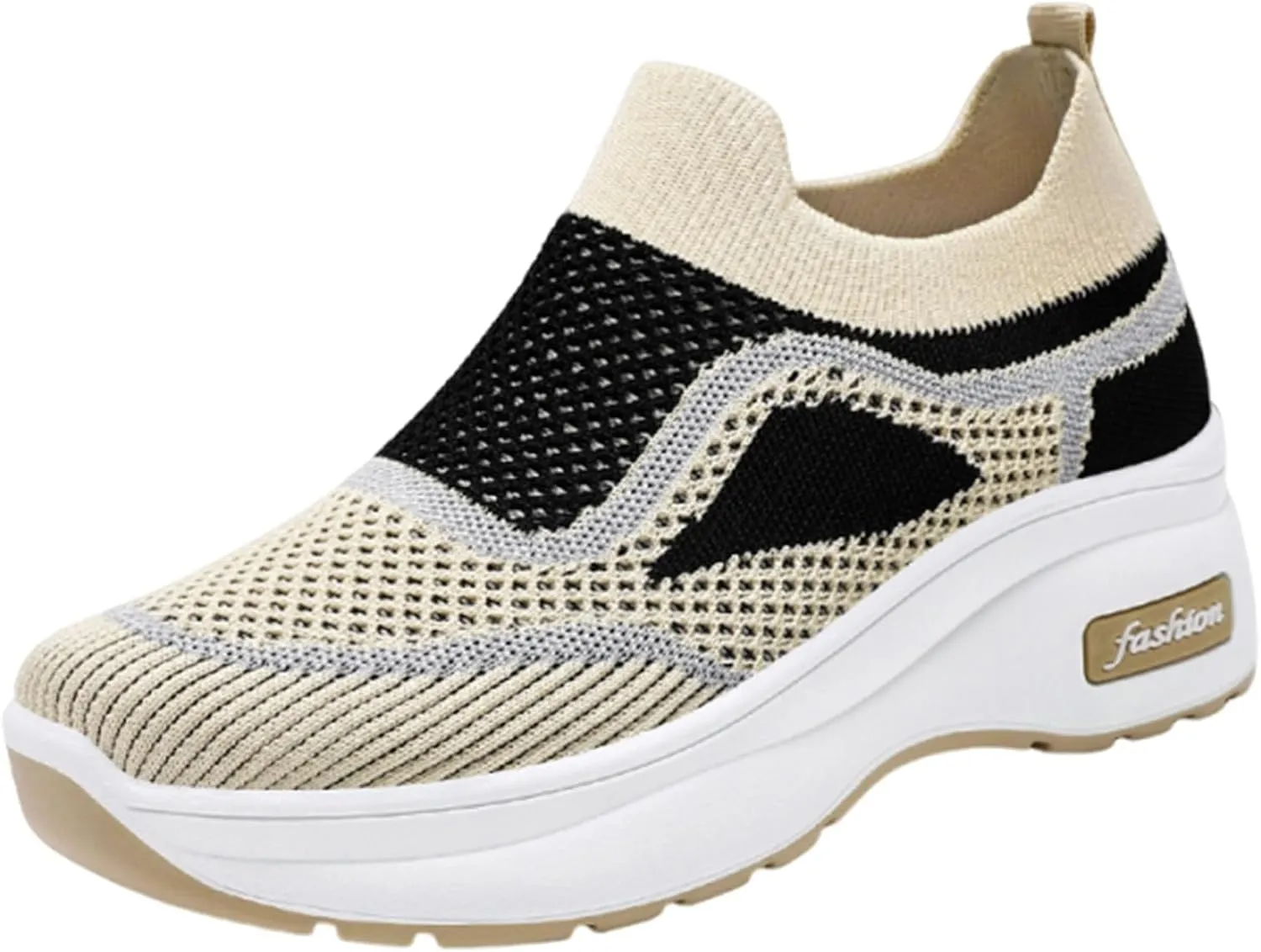 ZSpzx Womens Jogging Tennis Sneakers Slip On Air Cushioned Padded Insole Orthopedic Platform Shoes Walking Sneaker Breathable Mesh Casual Comfy Lightweight Shoe for Gym Travel Daily Wear
